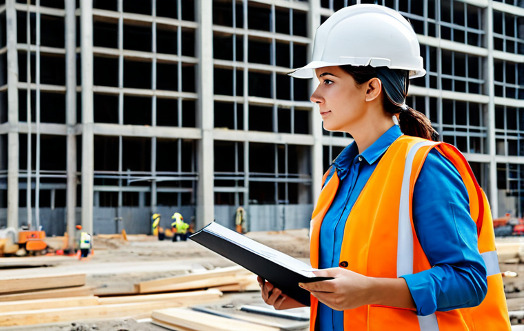 곤충 먹이 성장 촉진법 - **
"A professional female engineer, fully clothed in appropriate work attire (hard hat, safety vest...