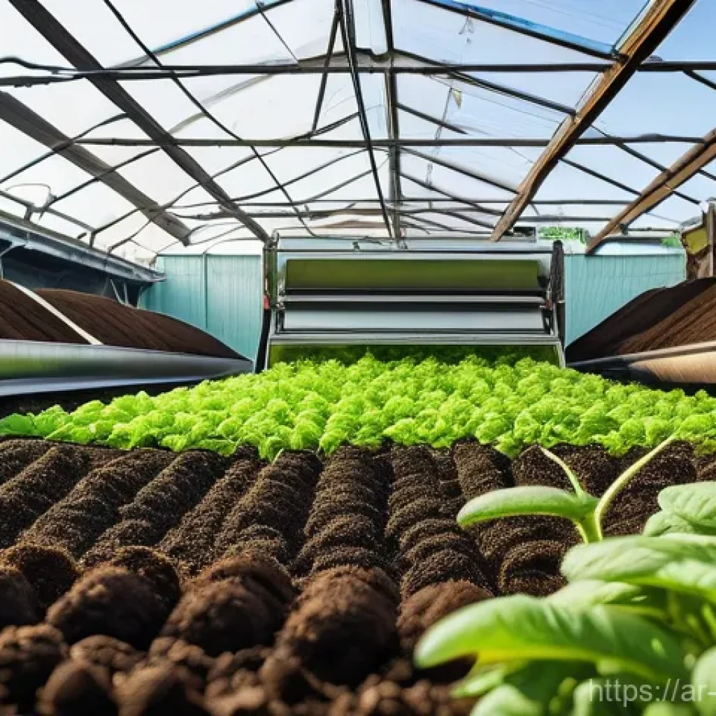 곤충을 이용한 천연비료 - **Prompt:** A vibrant, macro-level illustration showing the intricate process of insect farming for ...