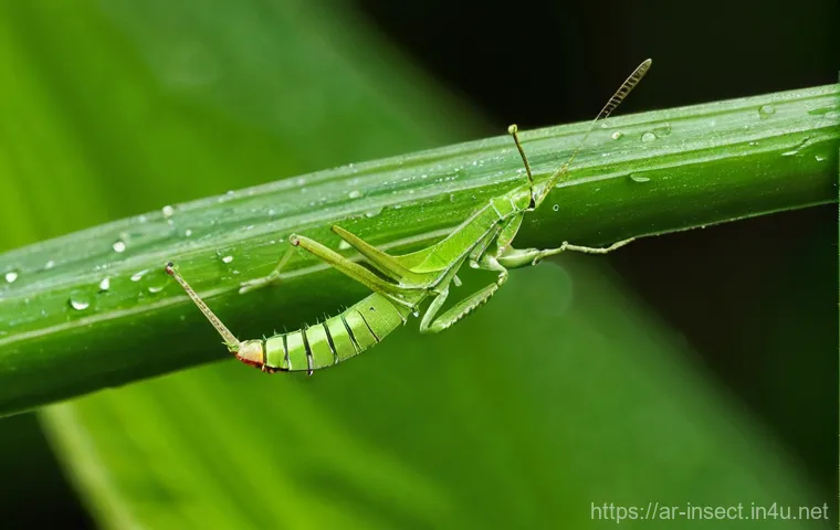곤충 종 사이의 생태적 경쟁 - **Prompt:** "A macro photograph of a perfectly camouflaged stick insect blending seamlessly with a d...