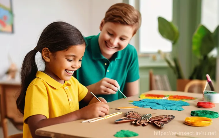 곤충 학습 프로그램 - **Prompt:** A group of diverse children, aged 6-8, are exploring a vibrant, sunlit botanical garden.... 곤충 학습 프로그램 - **Prompt:** A group of diverse children, aged 6-8, are exploring a vibrant, sunlit botanical garden....